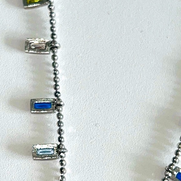 New Mia Fiore Dyadema Italy Sterling Silver Multi Crystal Bead Necklace - Picture 6 of 16